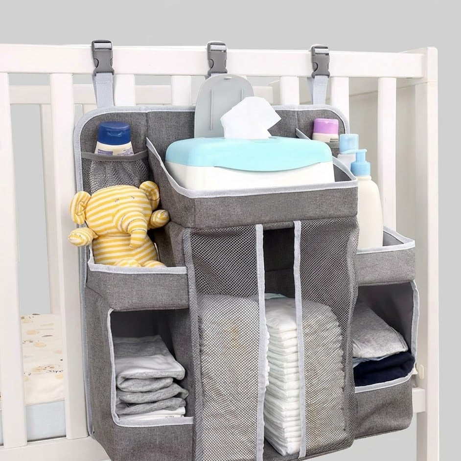 Nursery Organizer And Diaper Caddy - Dark Grey_1