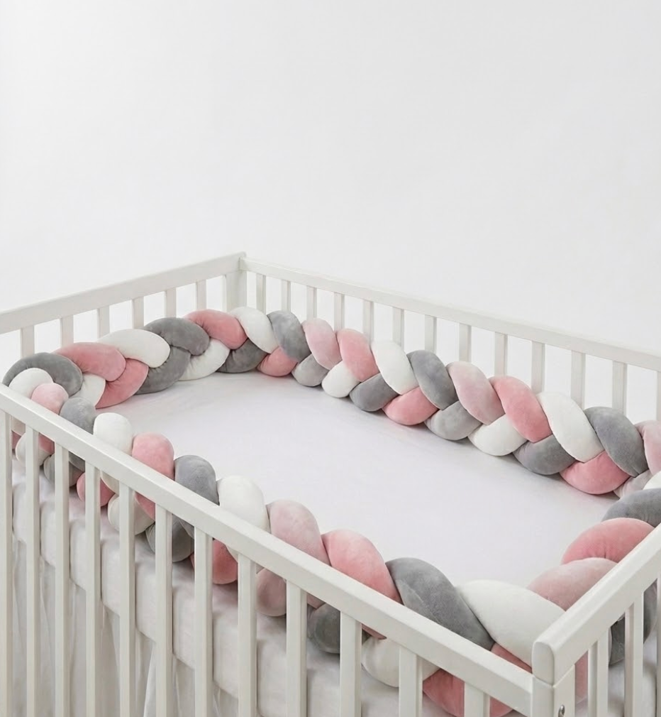 Braided Cot Bumper - Multi colour_1