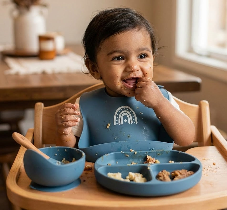 Baby Silicone Feeding Set - Blue_1