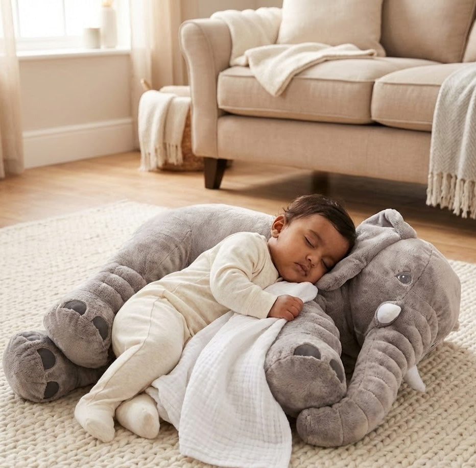 Elephant Plush Pillow – Soft & Cozy Cushion for Kids_0